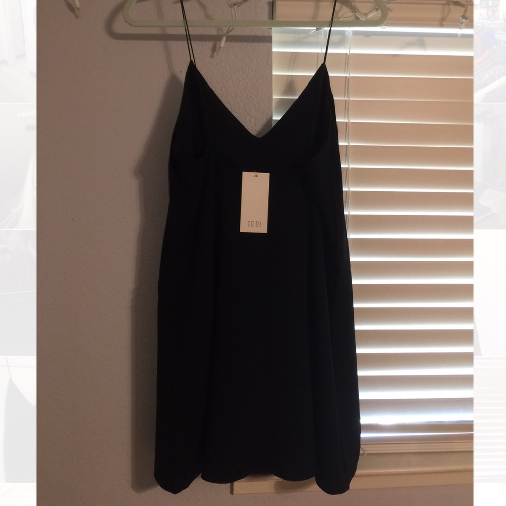 V Neck Black Dress